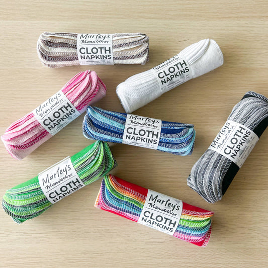 Small Cloth Napkins: 12 Pack - Rainbow and Color Mixes