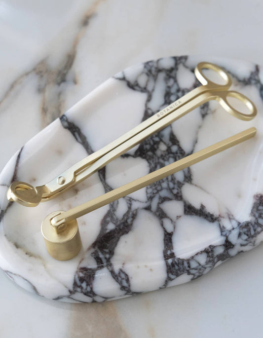 Wick Snips + Snuffer Gift Box Set | Matte Brass