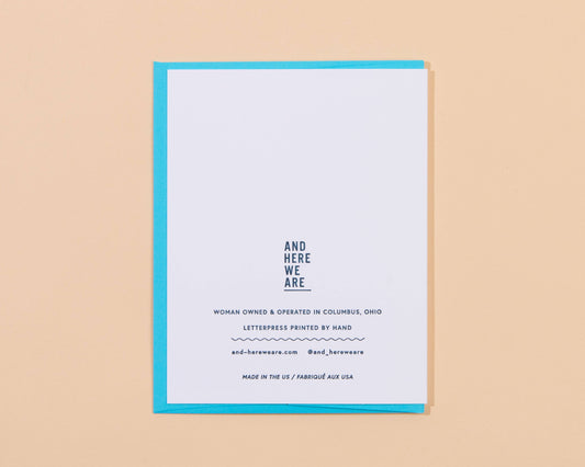 Robot Birthday Letterpress Greeting Card - Kids bday- Made in USA