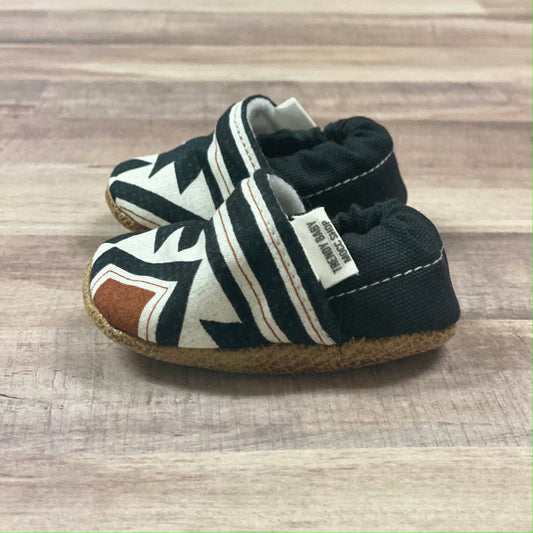 Orange & Black Tribal Moccasins