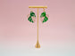 Pink Begonia and Monstera leaf earrings