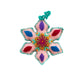 Colorful Pointed Snowflake Embroidered Christmas Ornament, 12pk
