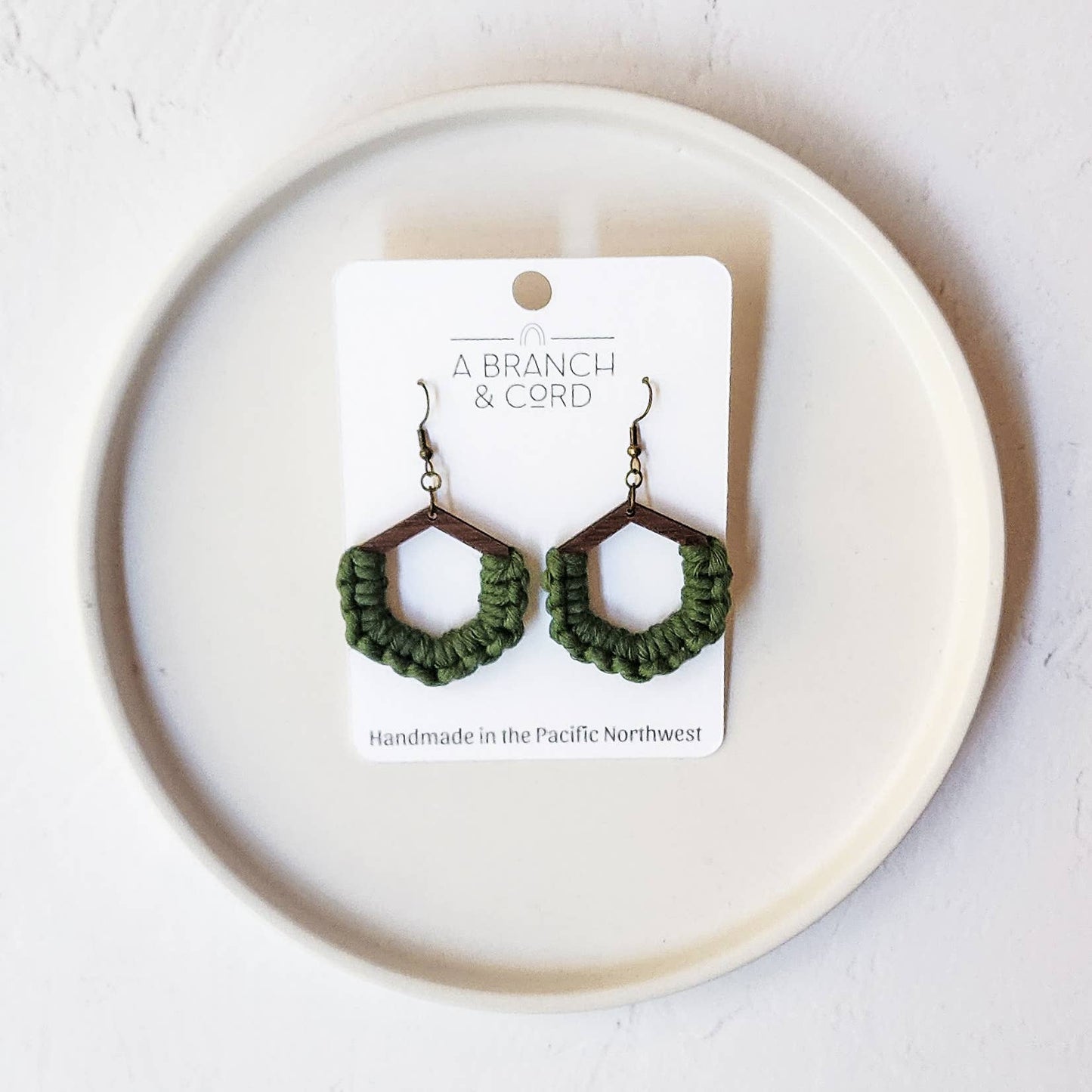 Macrame Knotted Honeycomb Earrings - Pick Your Own: Blush