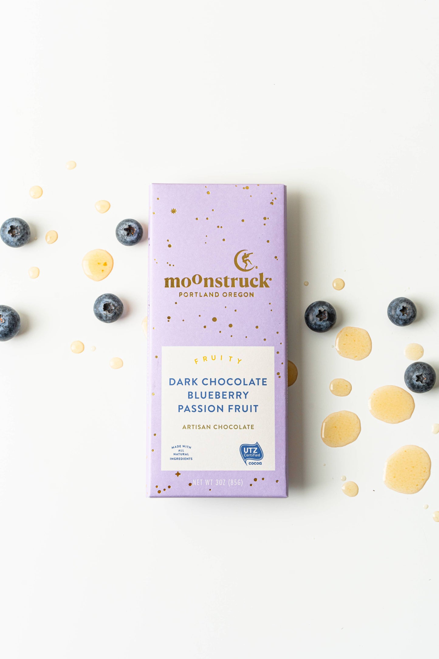 Fruity Dark Chocolate Blueberry Passion Fruit Bar