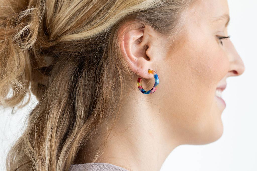 Cam Mini Hoops - Fiesta // Earrings, Jewelry, Gifts, Best Seller