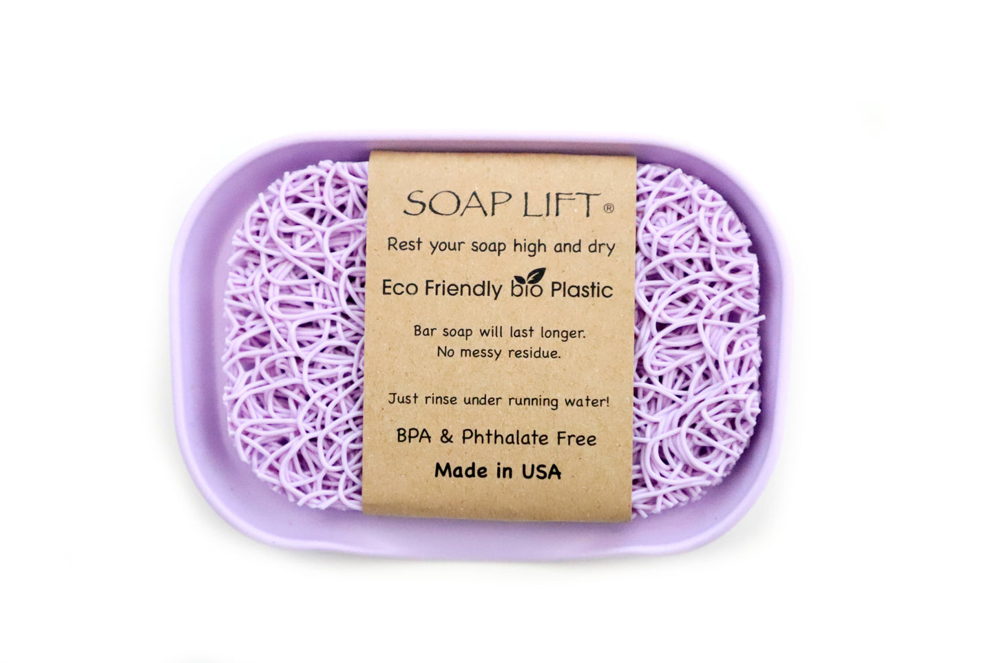 Waterfall Soap Dish Set w/ Soap Lift Soap Saver - Lavender