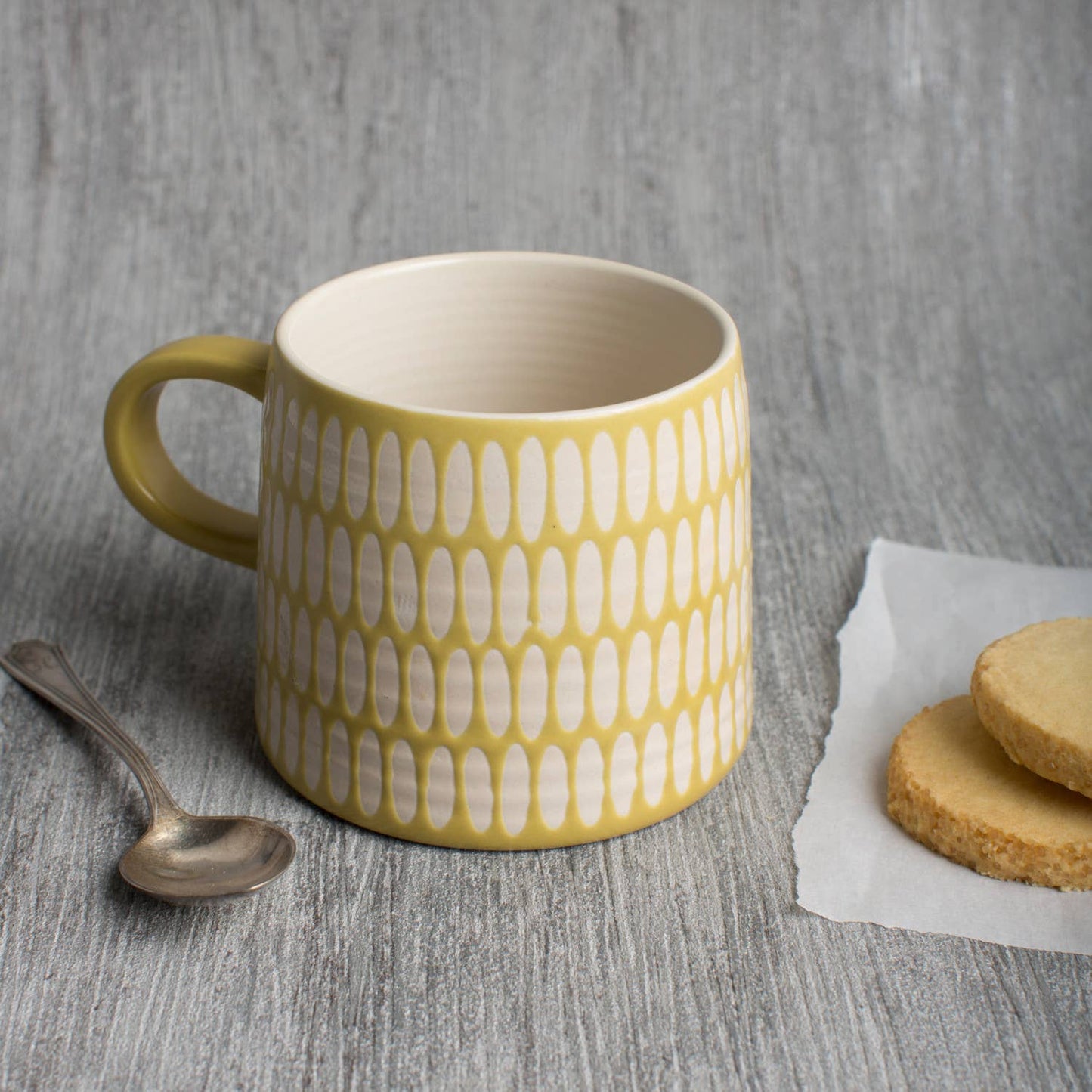 Danica Studio Ochre Imprint Stoneware Mugs 12 oz