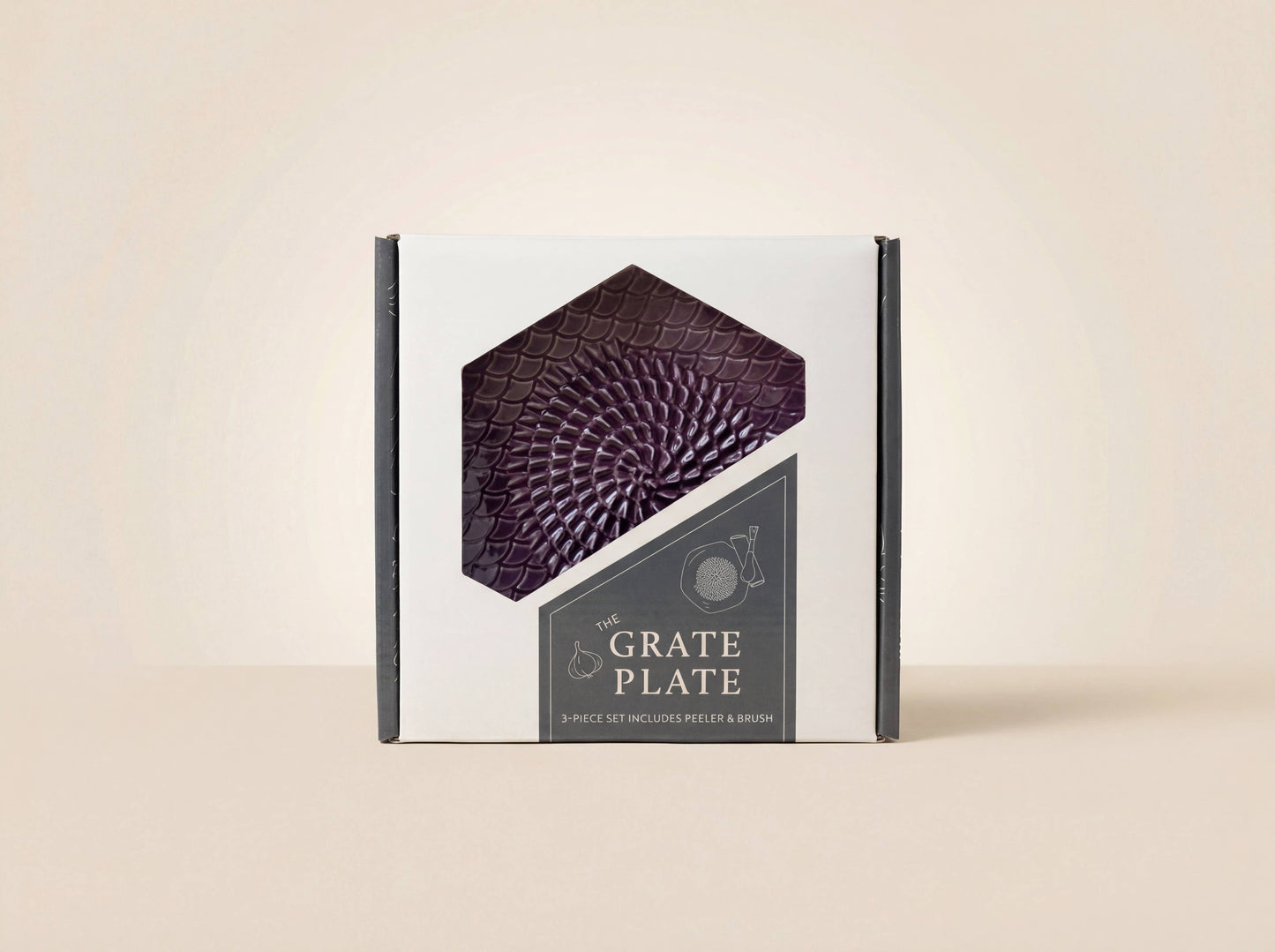Ceramic Garlic Grater, 3-Piece Set – Eggplant
