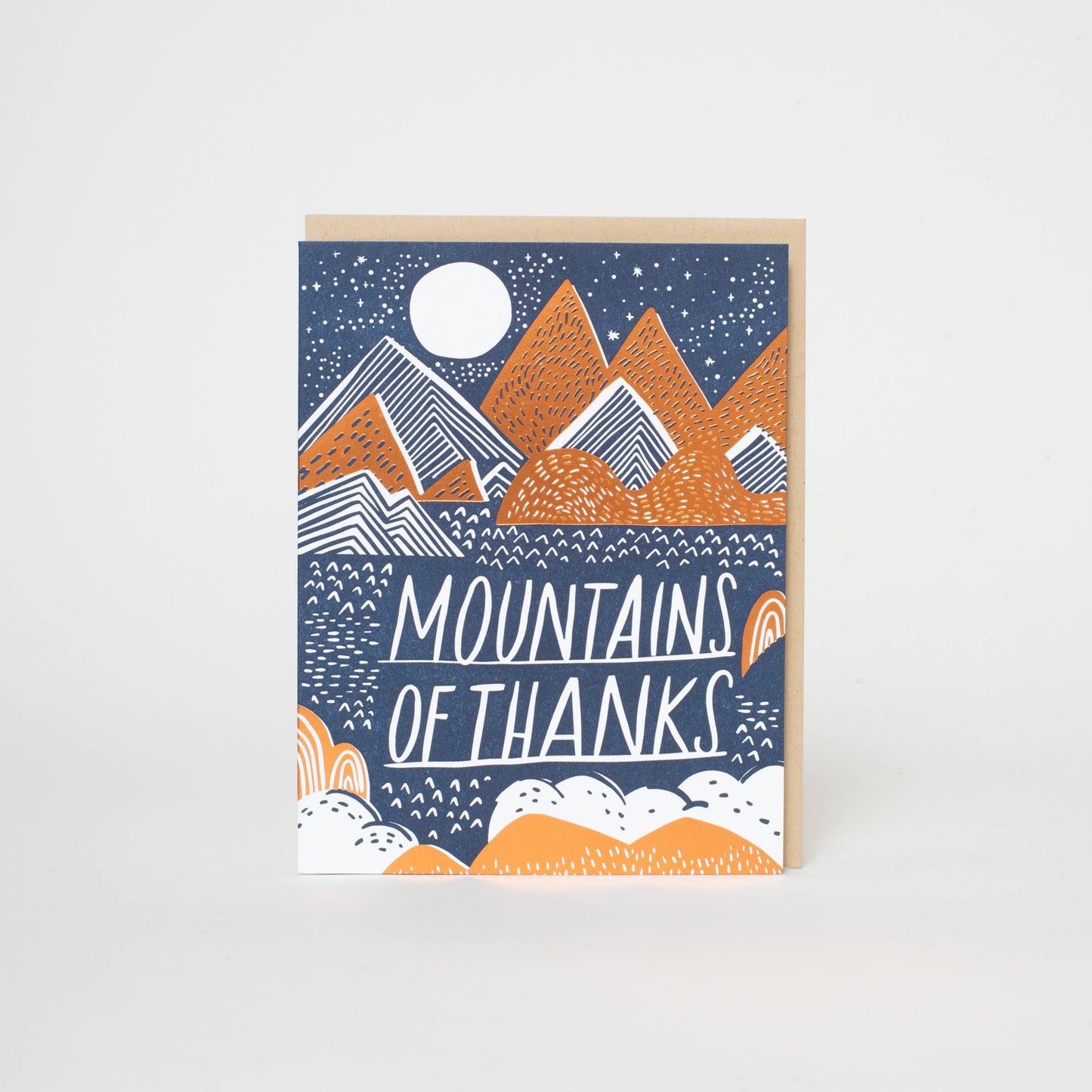 Mountains Of Thanks Letterpress Greeting Card by Hello!Lucky