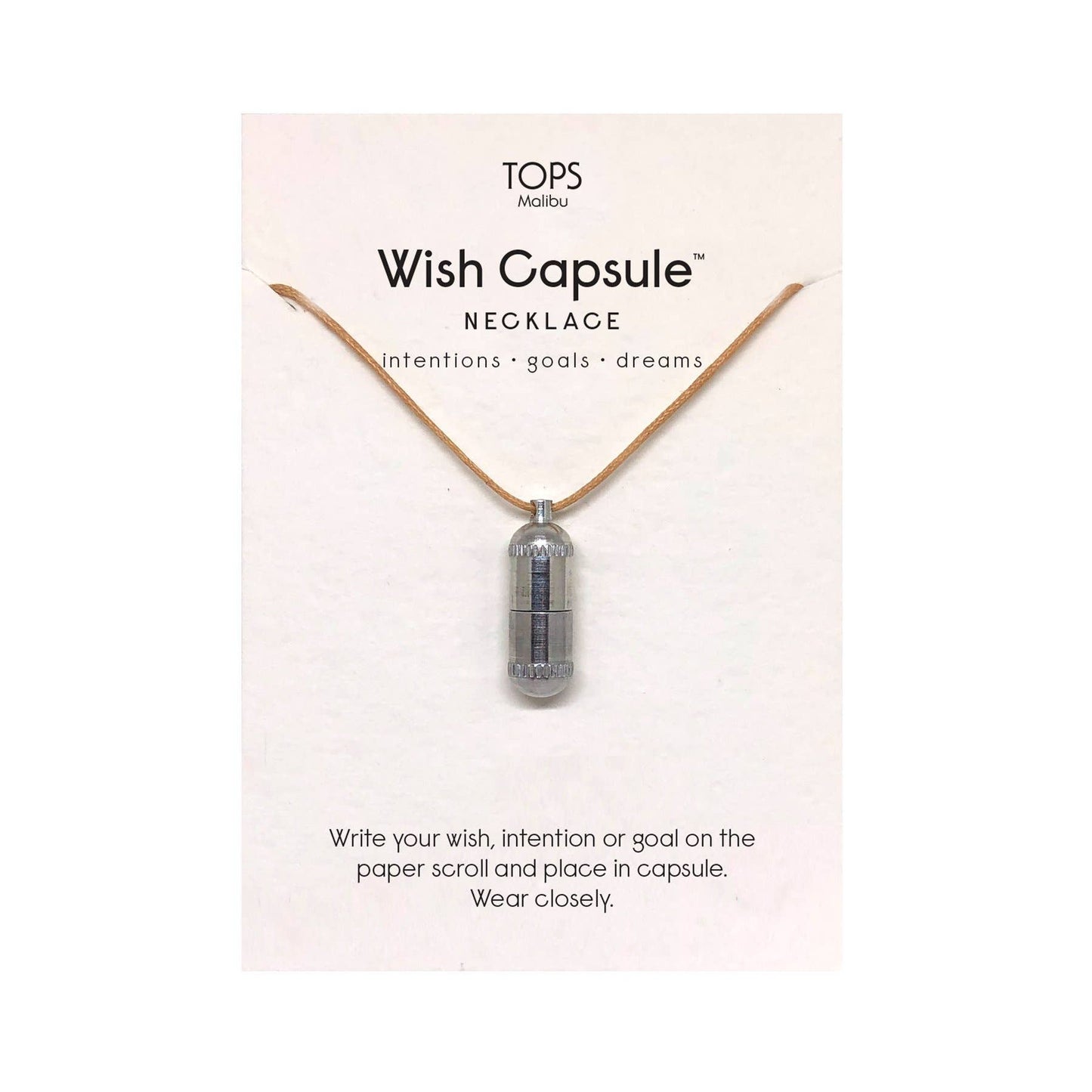 Wish Capsule Necklace w/ 3-Paper Scrolls - Silver Capsule