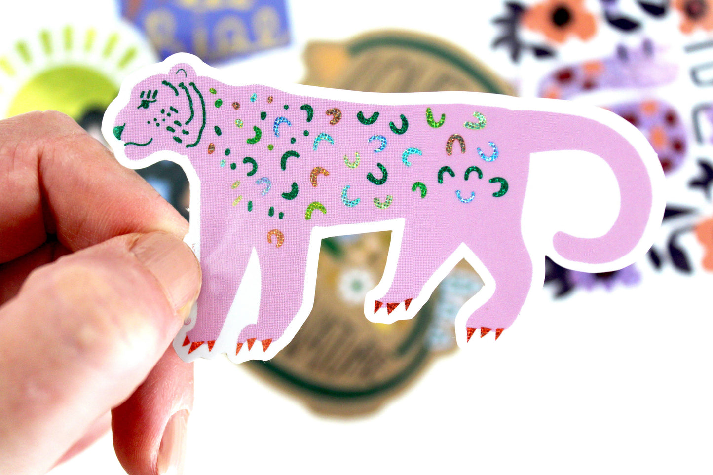Jaguar Vinyl Glitter Sticker