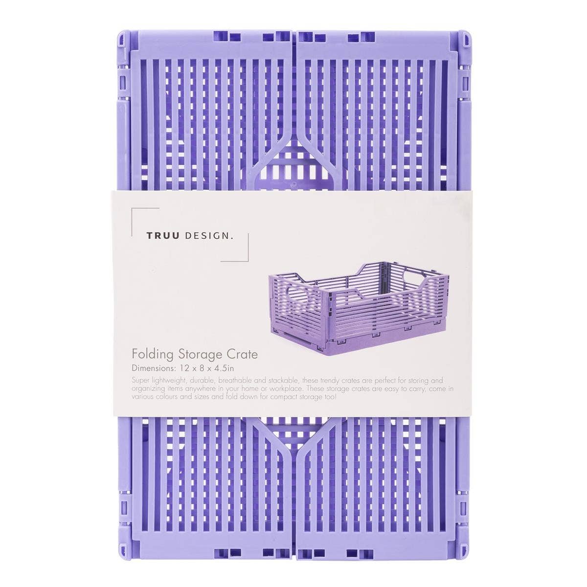 Truu Design Folding Storage Crate, 12x8x4.5",7 colors