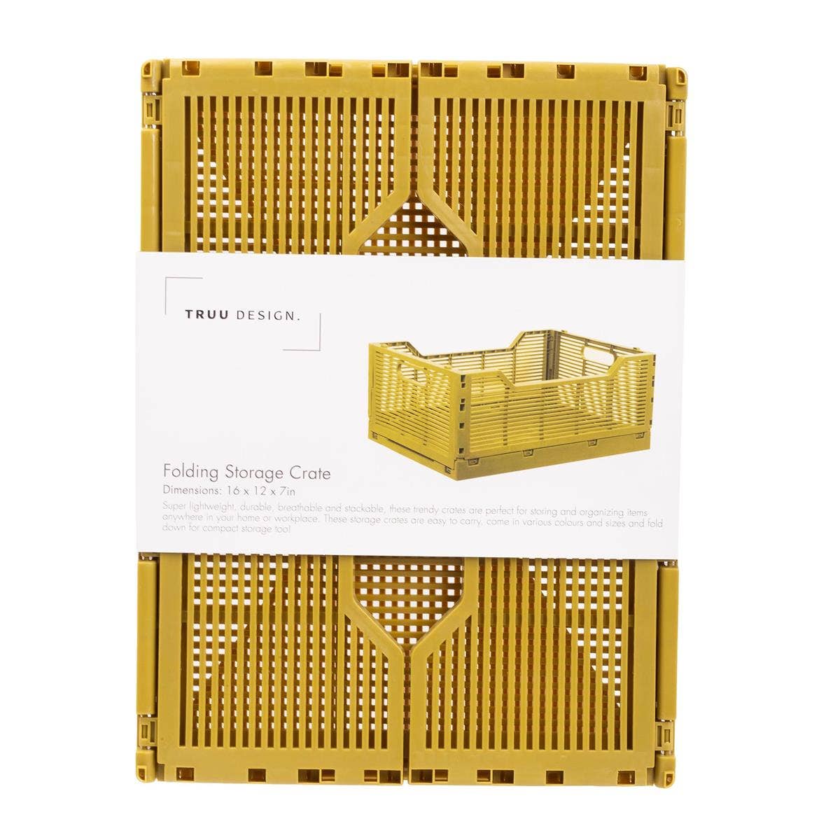 Truu Design Folding Storage Crate, 16x12x7",7 colors