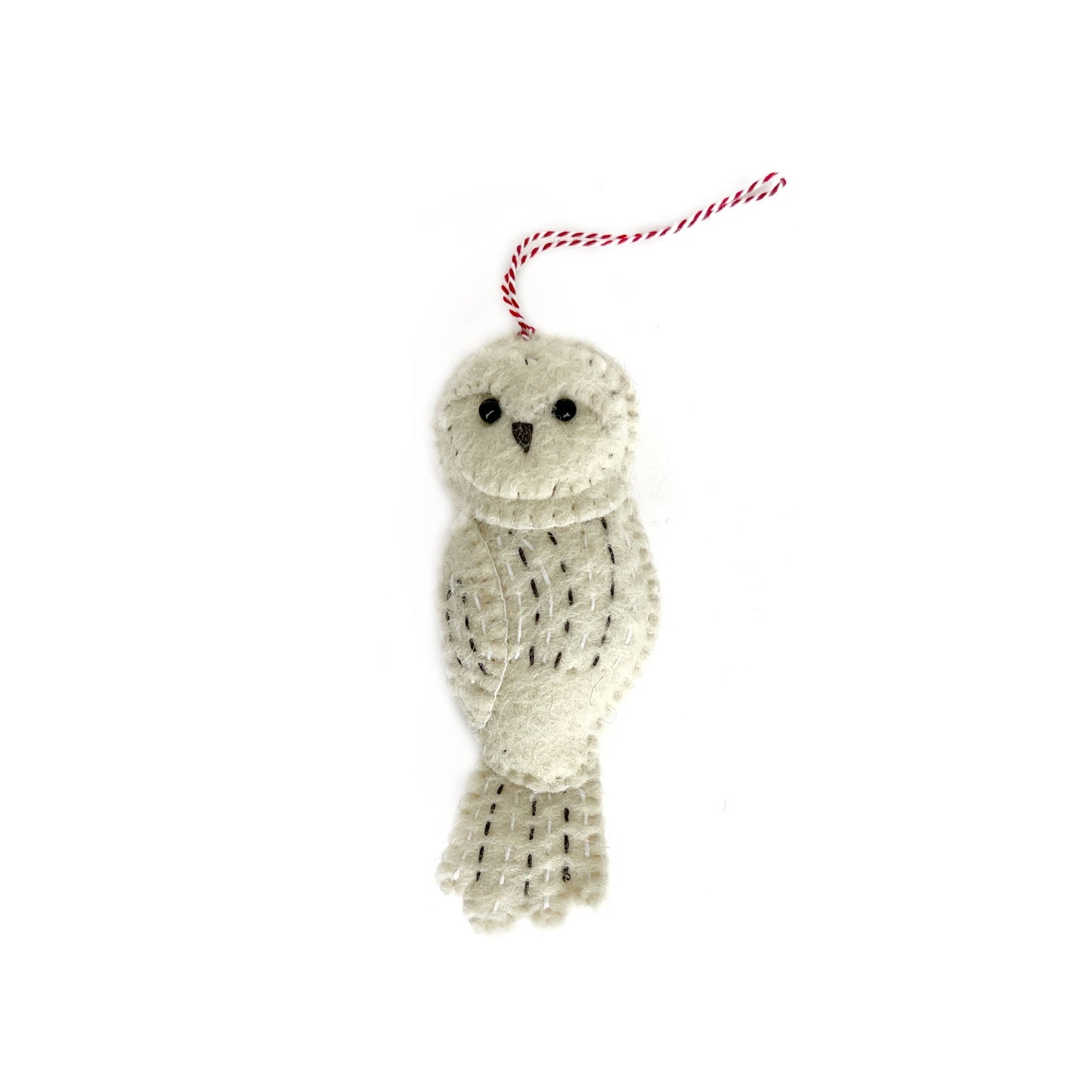 Snowy Owl Felt Wool Christmas Ornament
