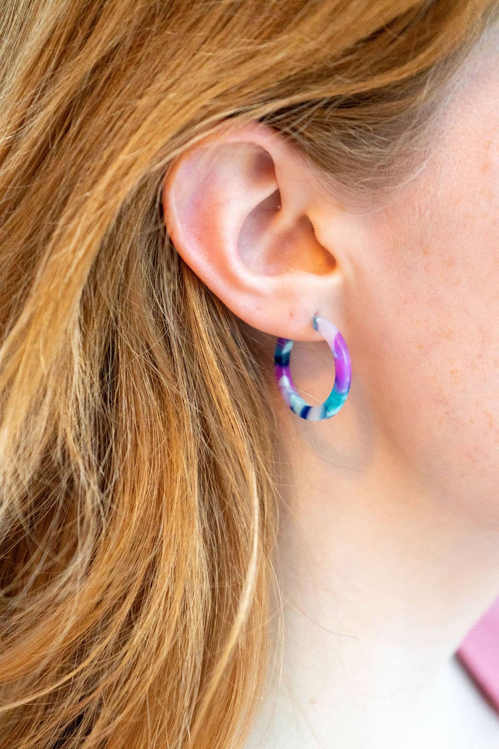 Cam Mini Hoops - Purple Party // Earrings, Jewelry, Gifts