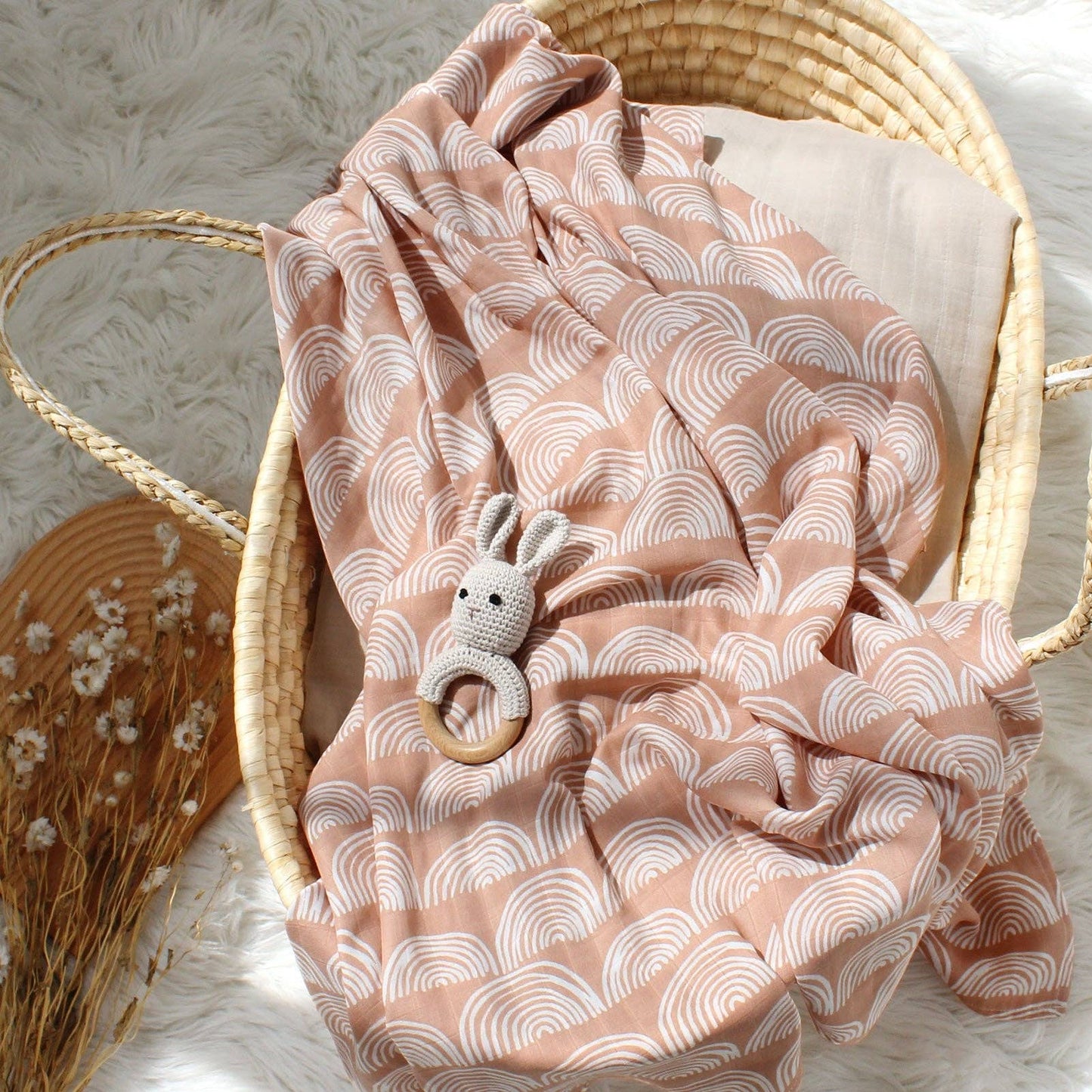 Salmon Summer Muslin Blanket