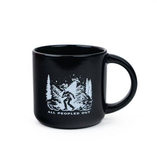 All Peopled Out Ceramic Mug - Black