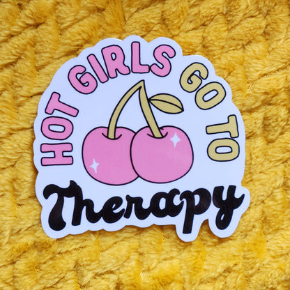 Hot girls go to therapy sticker hydroflask journal planner