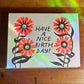 Birthday Flowers Letterpress Card