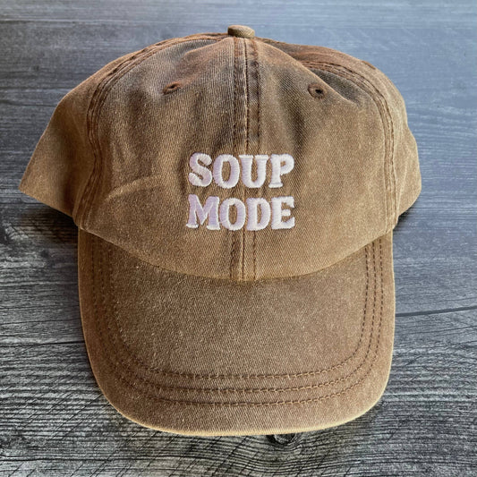 Soup Mode Baseball Cap Dad Hat in Brown or Olive