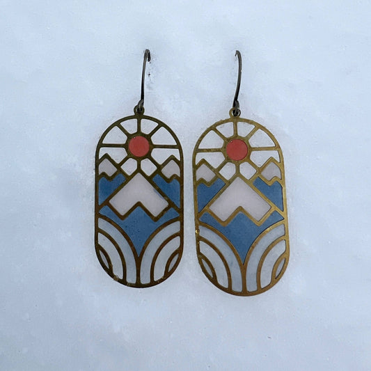 Solstice // stained glass resin earrings