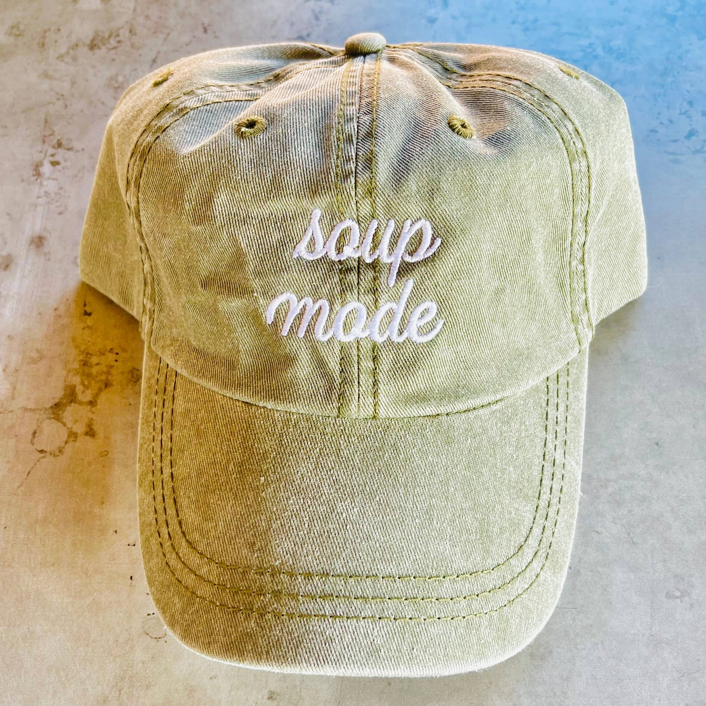 Soup Mode Baseball Cap Dad Hat in Brown or Olive