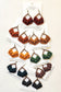 Macrame Fringe Earrings - Diamond - Fall Colors: Caramel