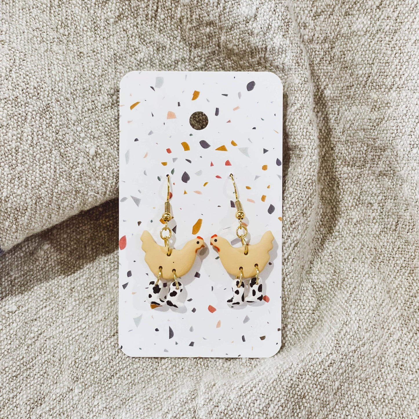 Chickens with Cowboy Boots Earrings