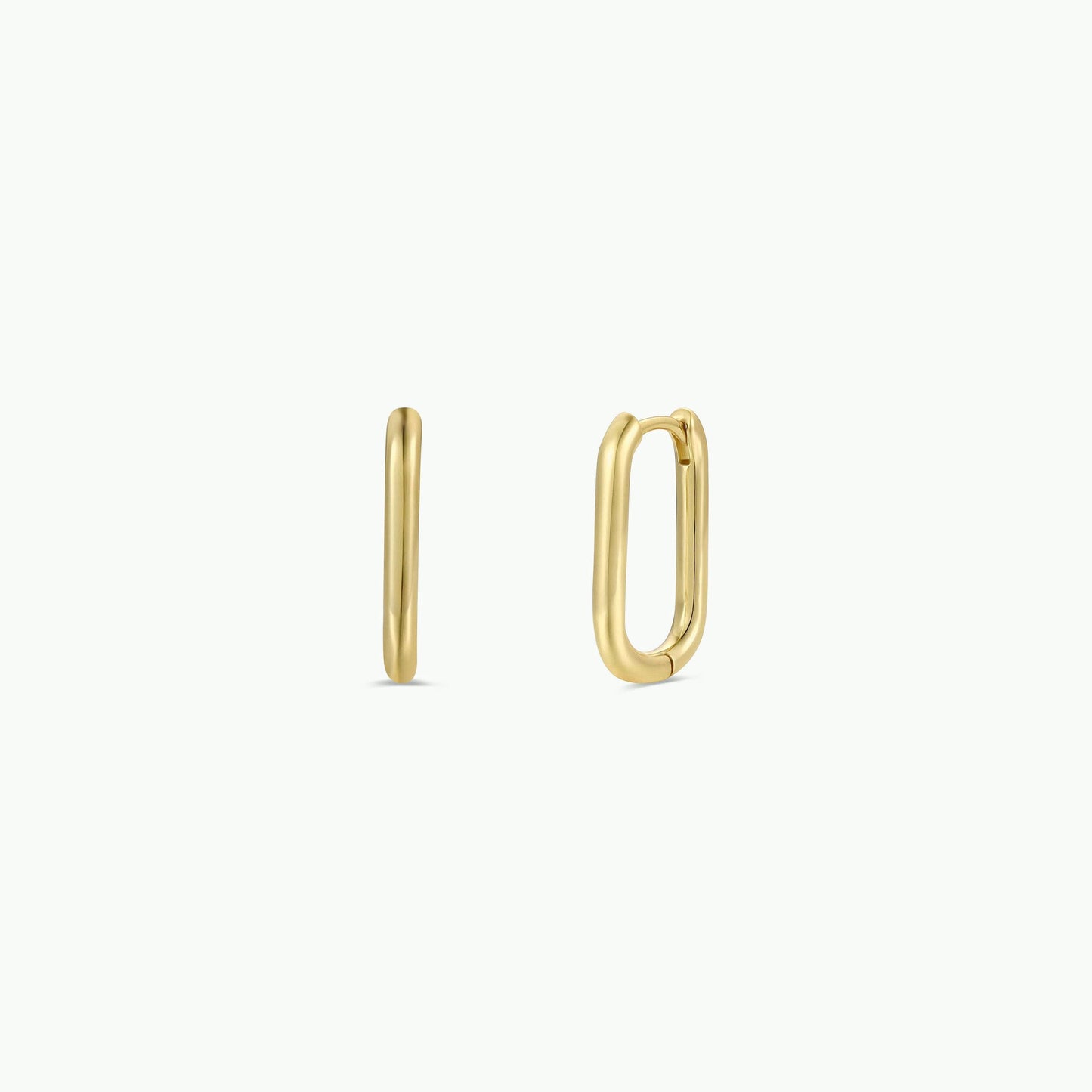 Gold Hoop - Large Rectangle - Earrings