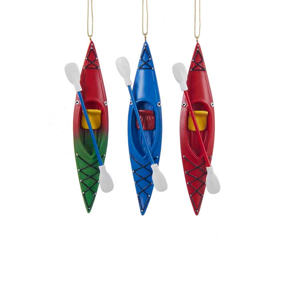 5.25" RESIN KAYAK ORNAMENT 3/ASSTD