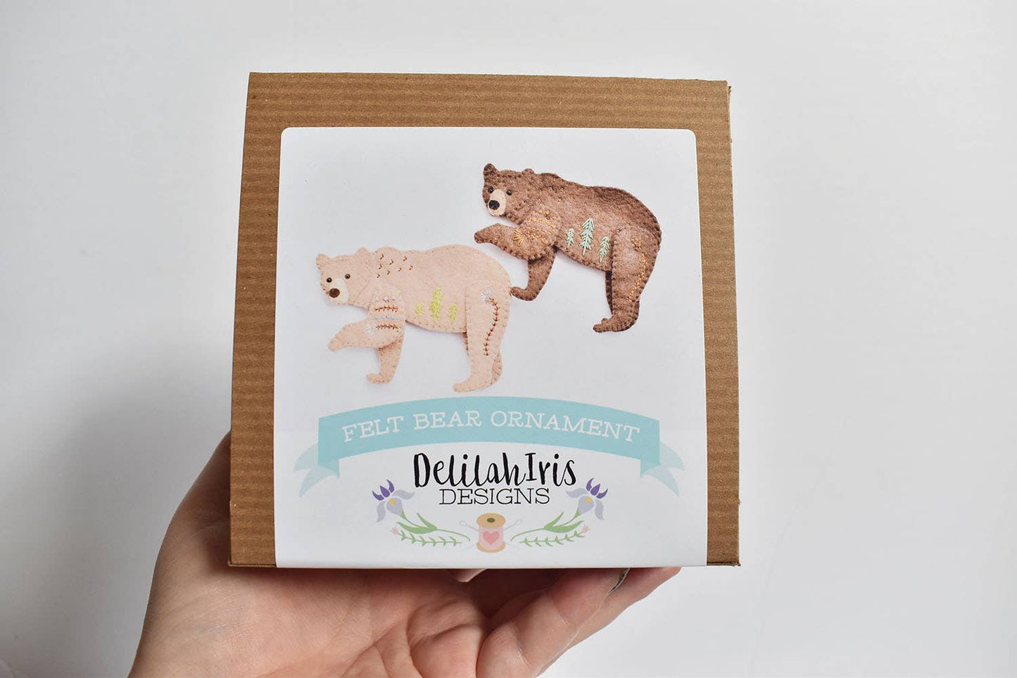DIY Felt Ornament Craft Sewing Kit Woodland Bears