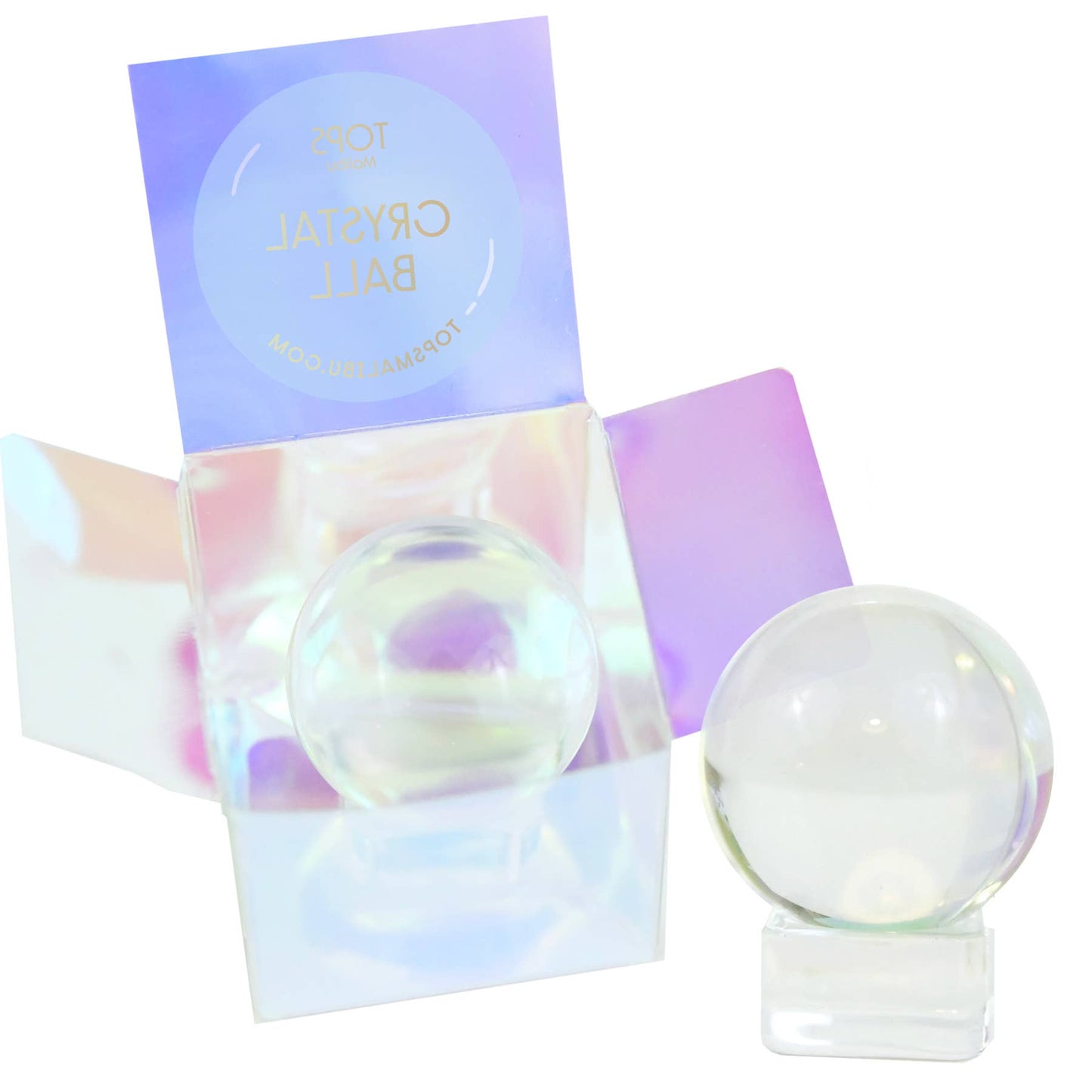 Glass 2" Crystal Ball w/ Gazing Instructions & Blank Paper