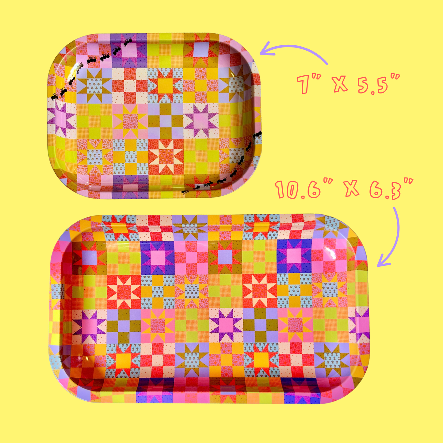 Large Patchwork Quilt Tray