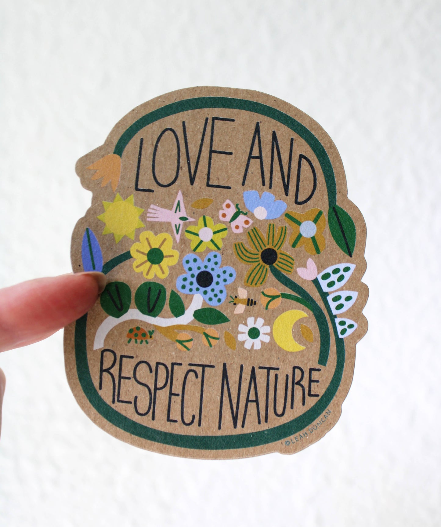 Love and Respect Nature Kraft Sticker