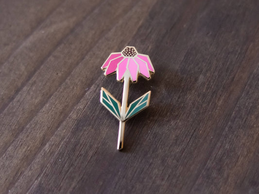 Coneflower Echinacea Enamel Pin