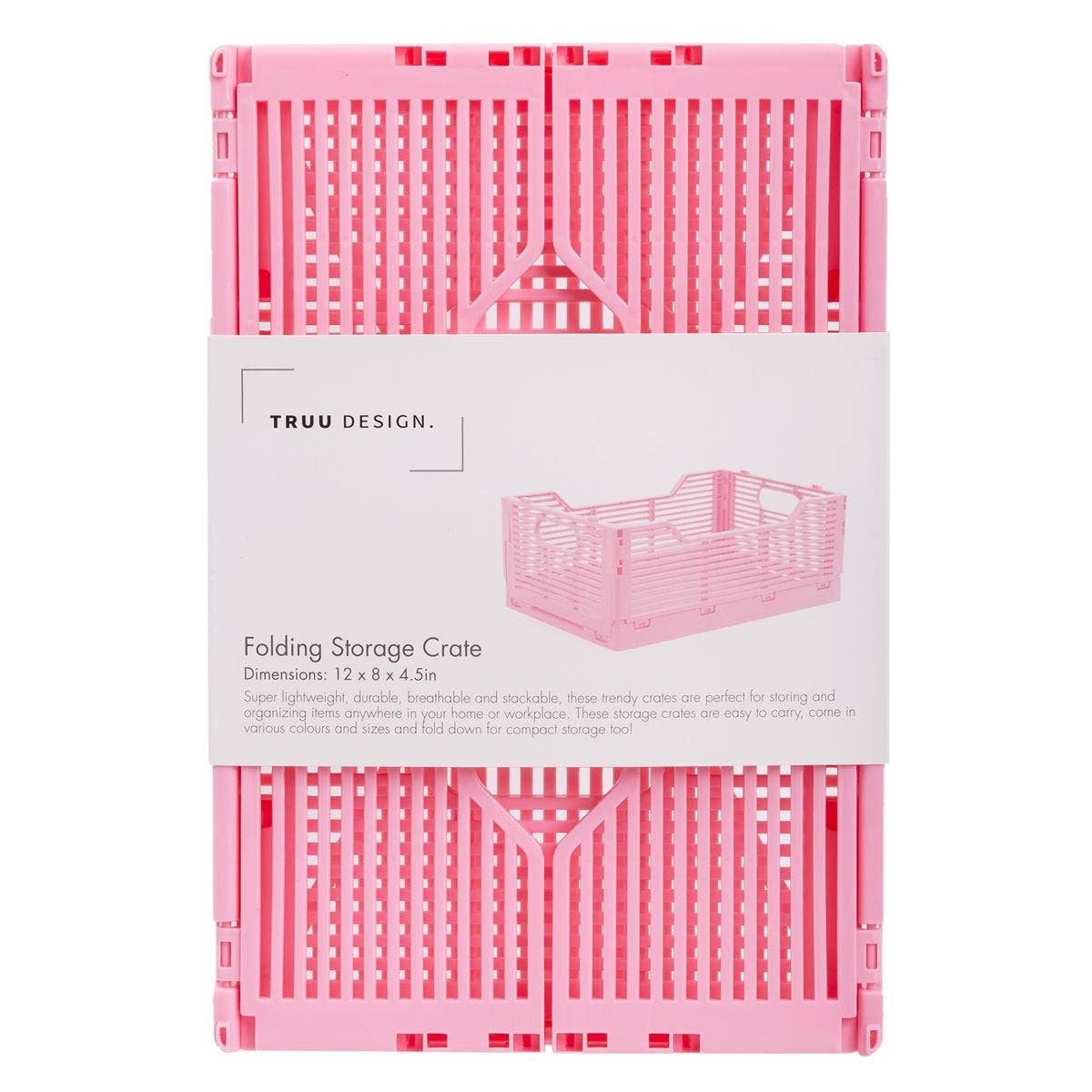 Truu Design Folding Storage Crate, 12x8x4.5",7 colors