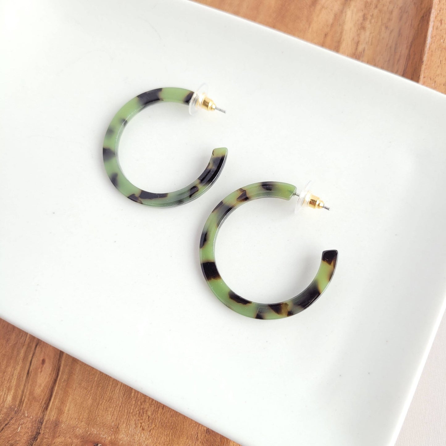 Camy Hoops - Olive Tortoise // Earrings, Jewelry, Gifts, Fall