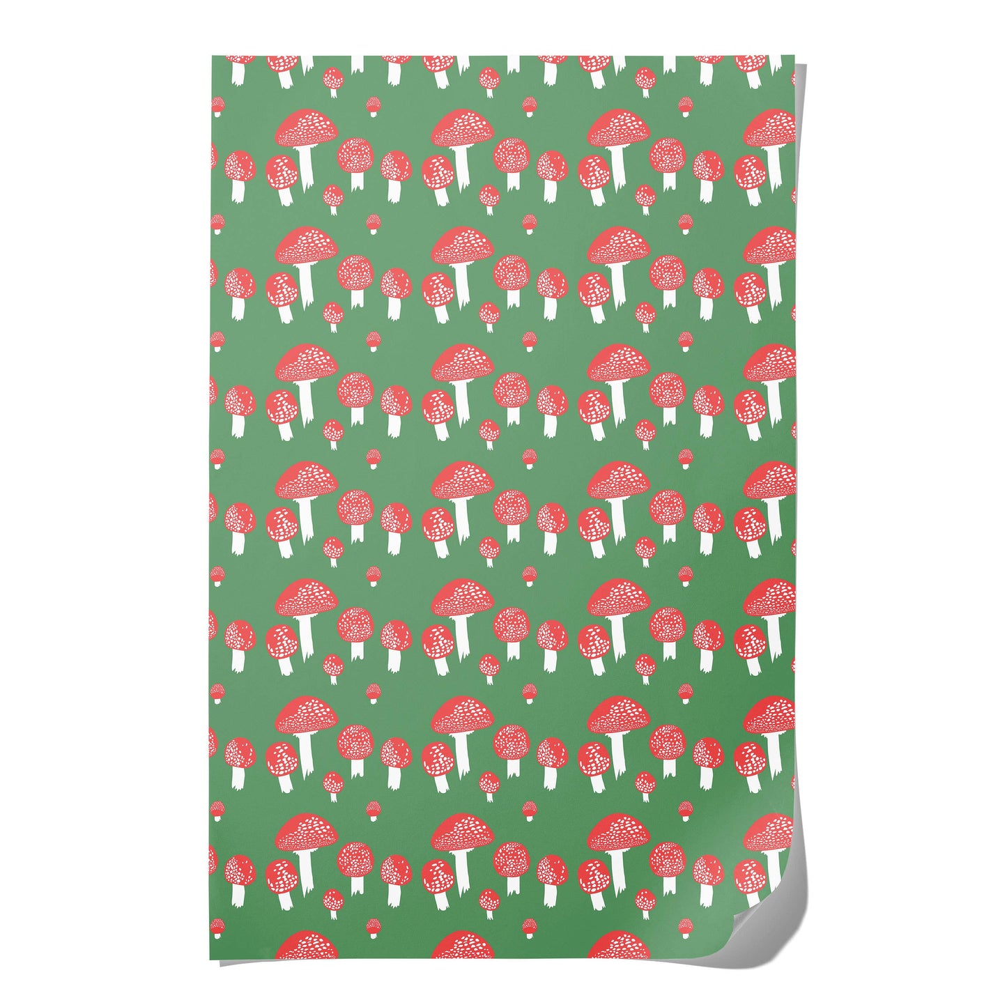 Festive Mushrooms wrapping paper