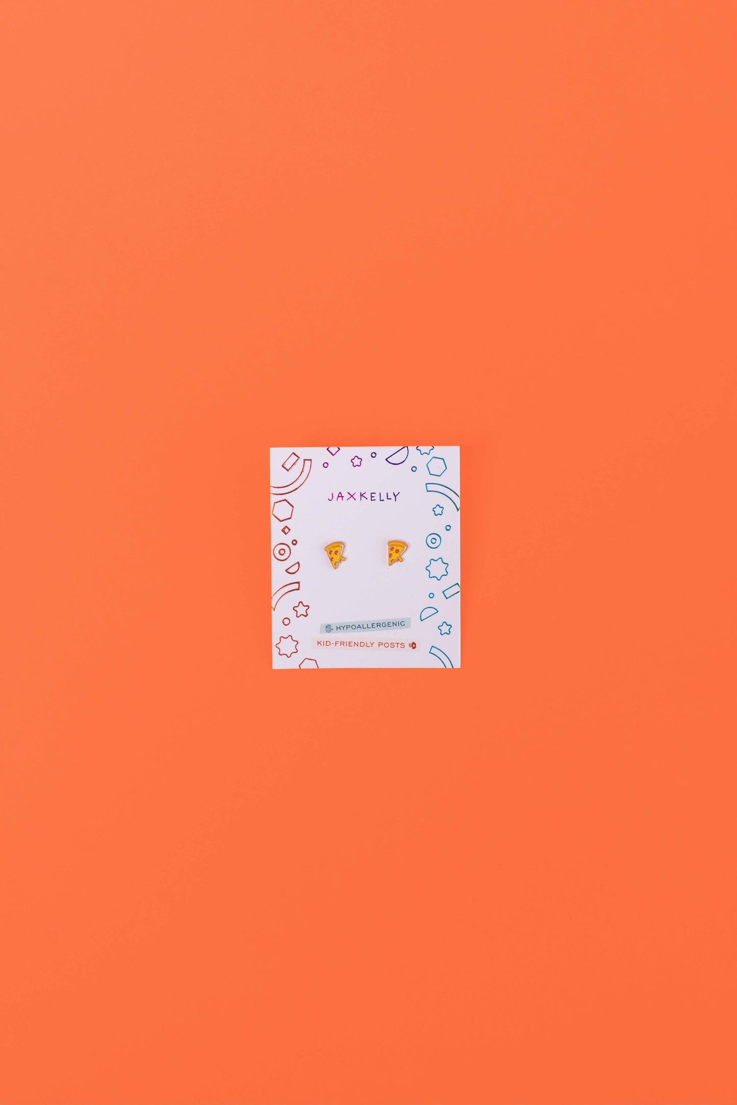 Pizza Enamel Flat Back Kids Earrings