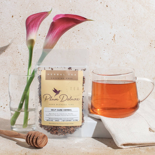 Self Care Apricot Elderberry Herbal Loose Leaf Tea Honeybush