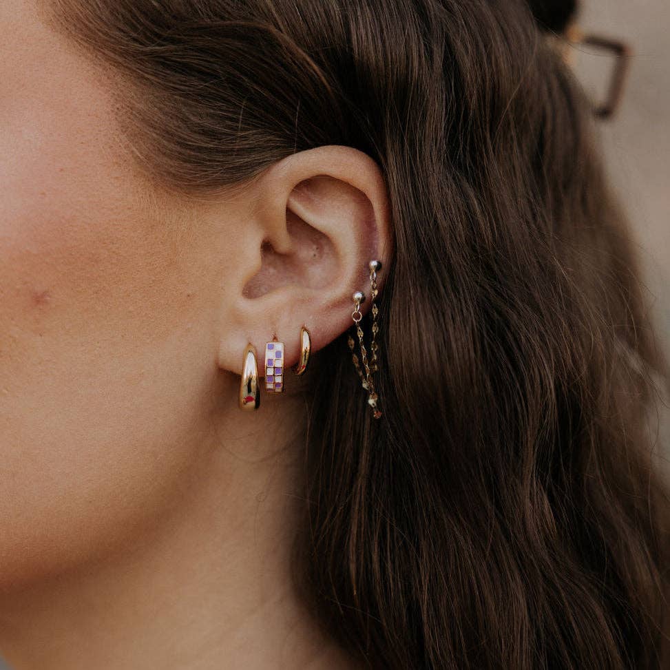 Purple & White Checkered Hoops *LIMITED EDITION*