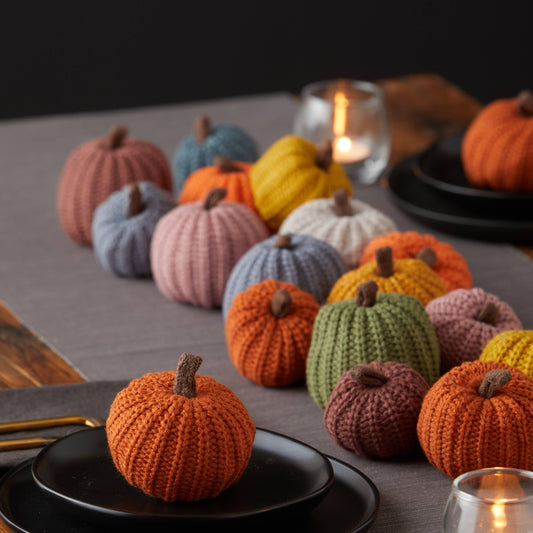 Colorful Knit Pumpkin Giftables Bowl Filler Tabletop