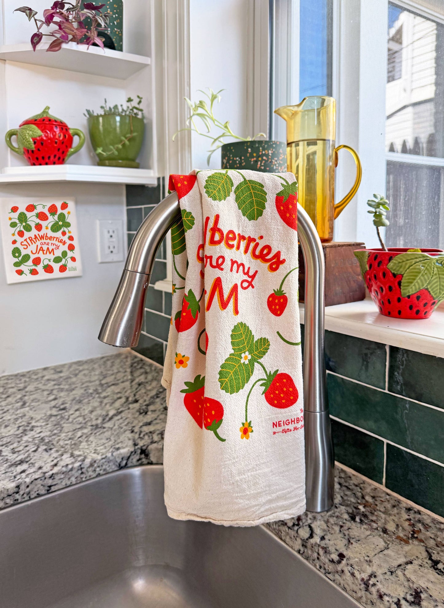 MARI BERRY (Marigold, Strawberry) - Tea Towel Set of 2