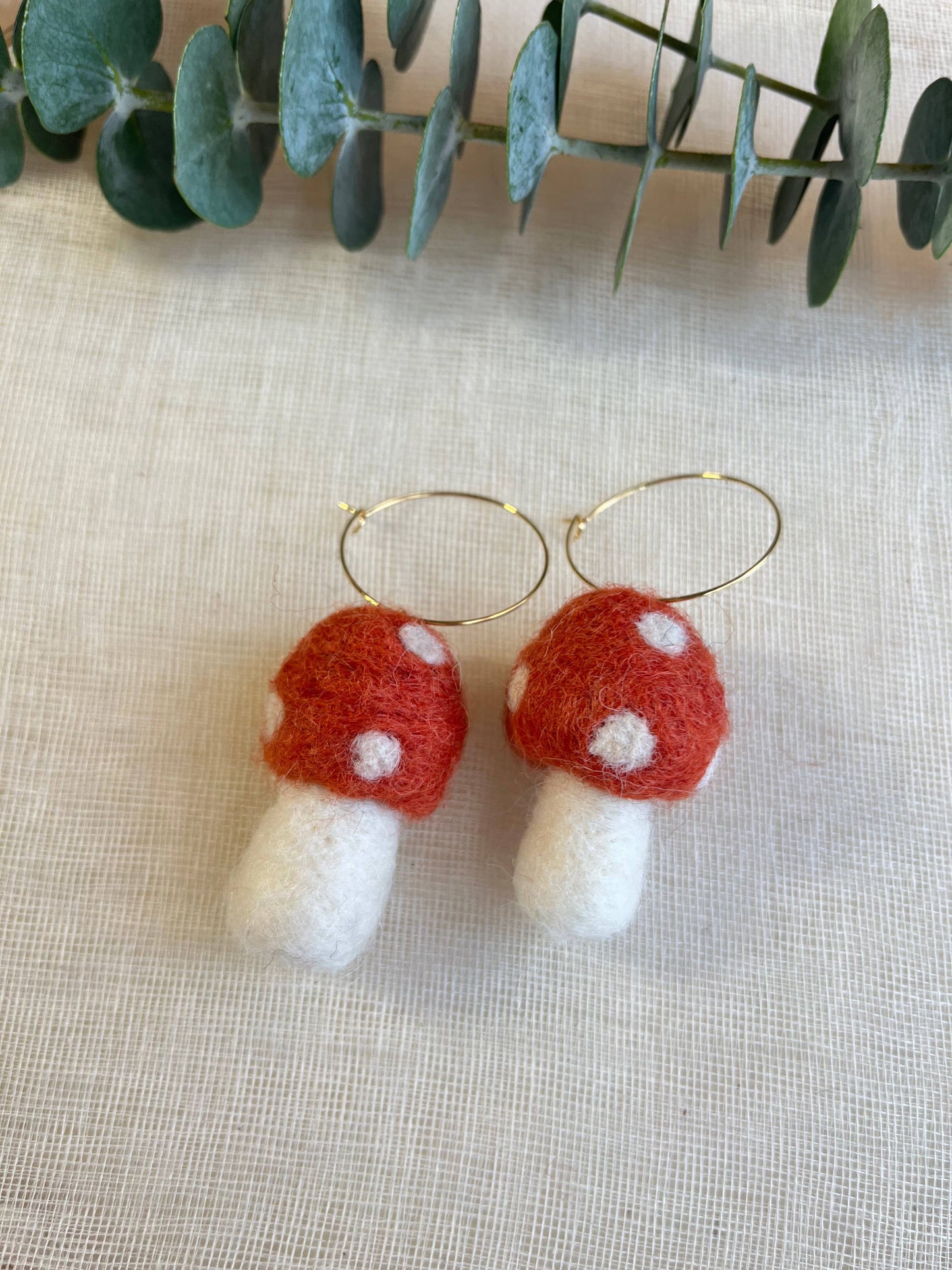 Mini Mushie Felted Earrings