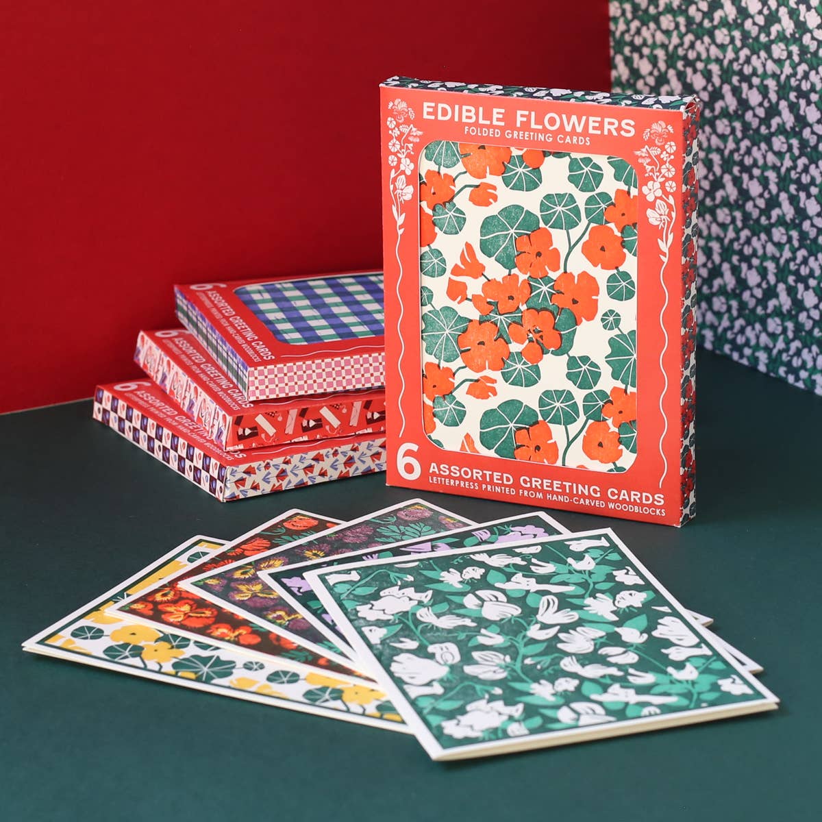 Edible Flowers Assorted Letterpress Cards Set