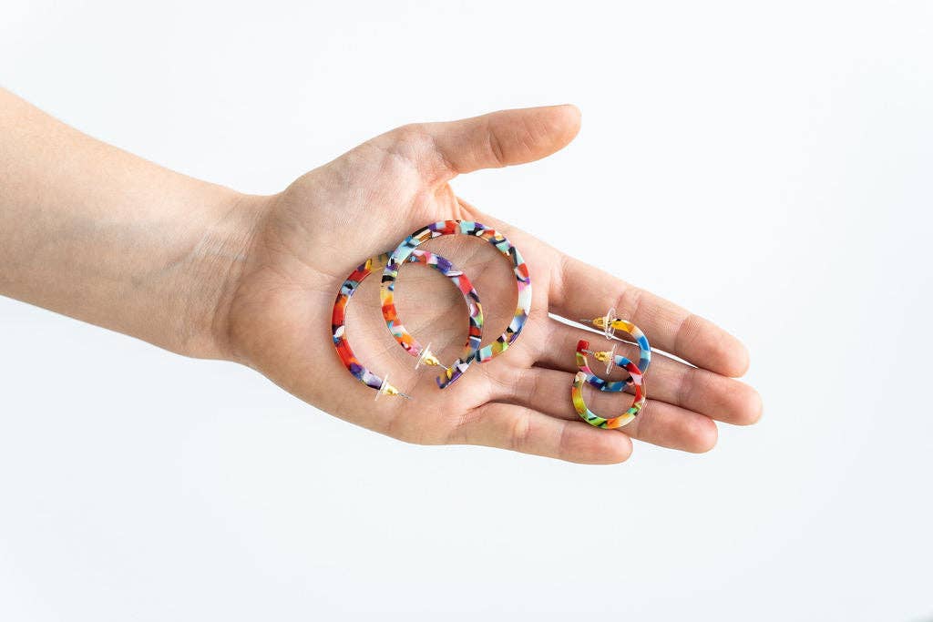 Cam Mini Hoops - Fiesta // Earrings, Jewelry, Gifts, Best Seller