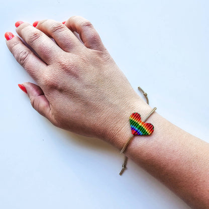 Macrame Heart Adjustable Bracelet