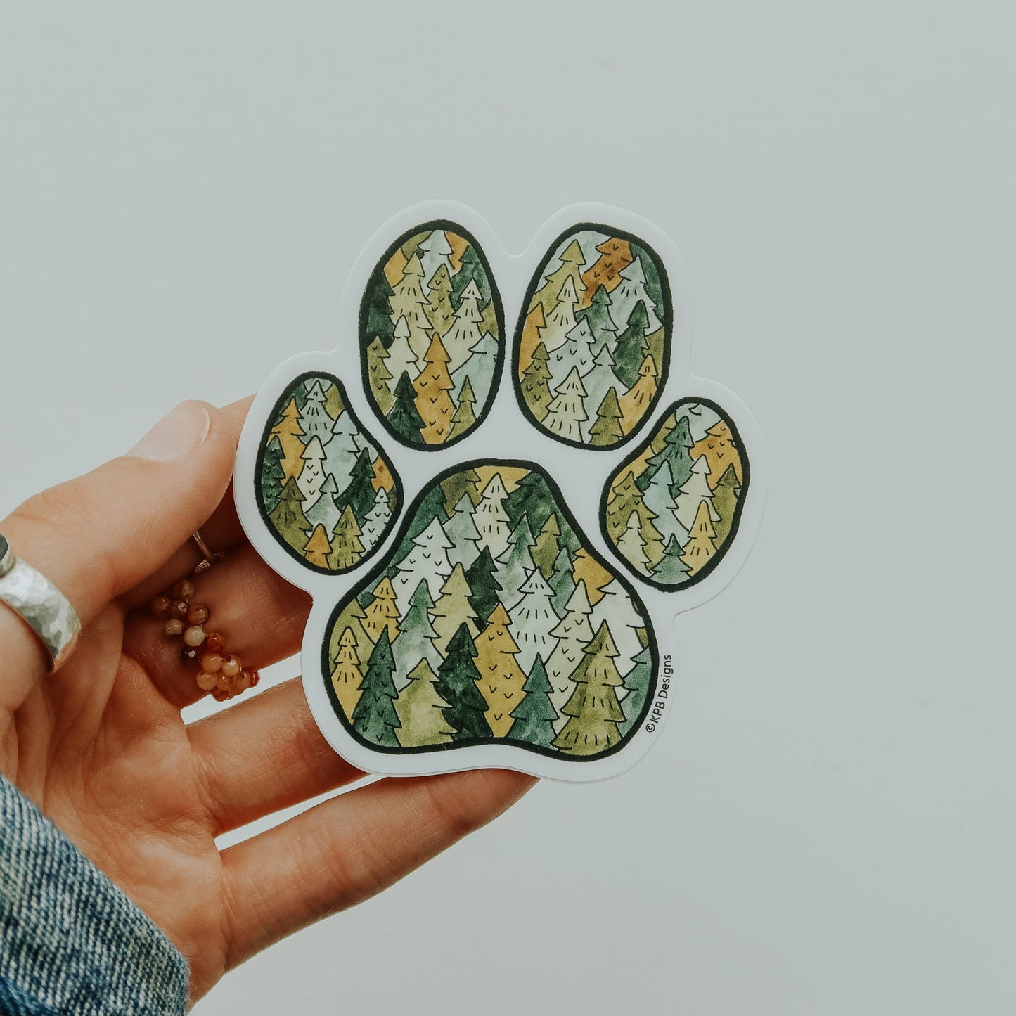 Tree Dog Paw Vinyl Sticker (3x3in)