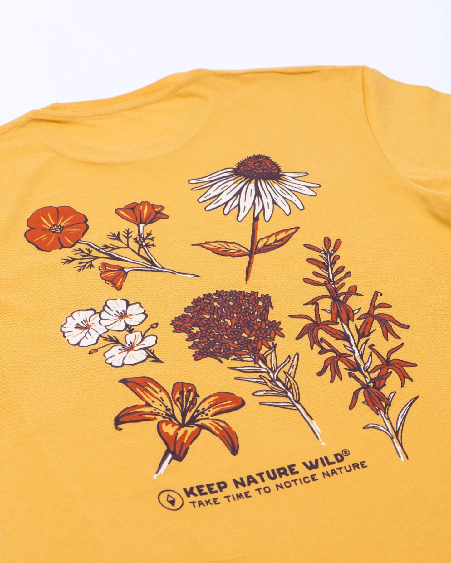 Nature Study Wildflowers Unisex Tee | Mustard