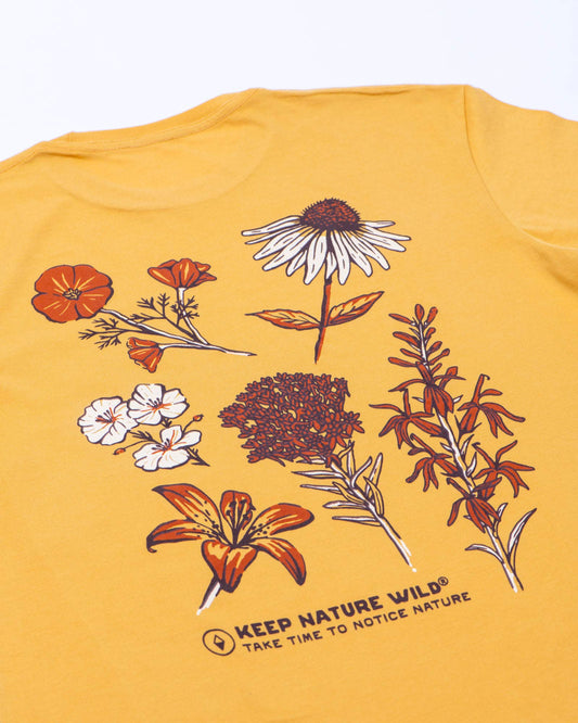 Nature Study Wildflowers Unisex Tee | Mustard
